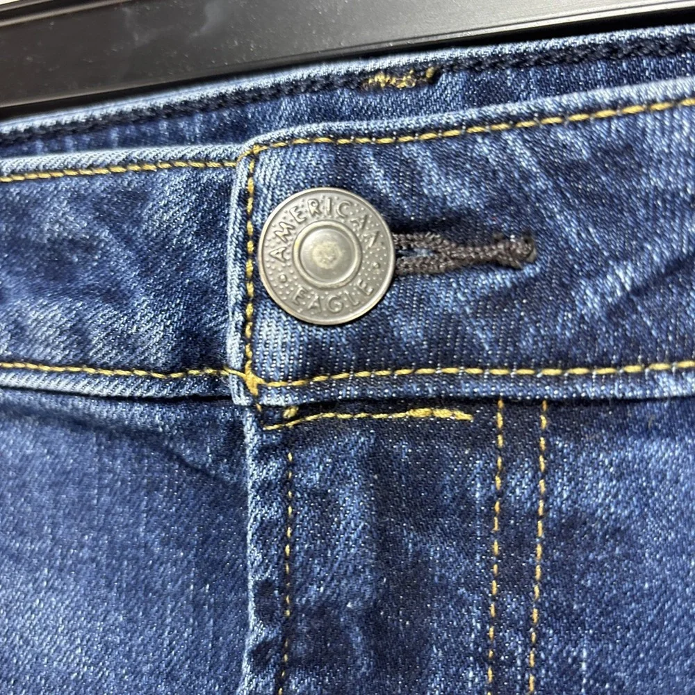 American Eagle‎ Original Boot Jeans Mens 40x32 Dark Blue Denim Pants Whiskered